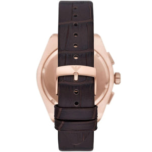 Emporio Armani AR11563 Men’s Blue Dial Brown Leather Federico Chronograph Watch - Luxury Hub Store