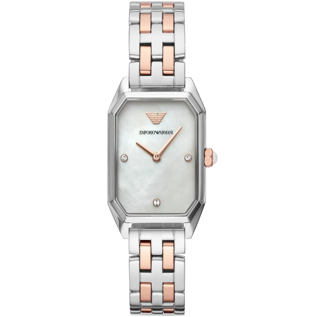 Emporio Armani AR11146 Women’s Mother of Pearl Dial Two-Tone Stainless Steel Gioia Watch - Luxury Hub Store