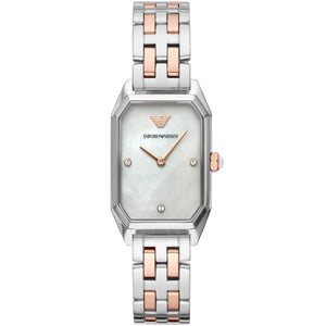 Emporio Armani AR11146 Women’s Mother of Pearl Dial Two-Tone Stainless Steel Gioia Watch - Luxury Hub Store