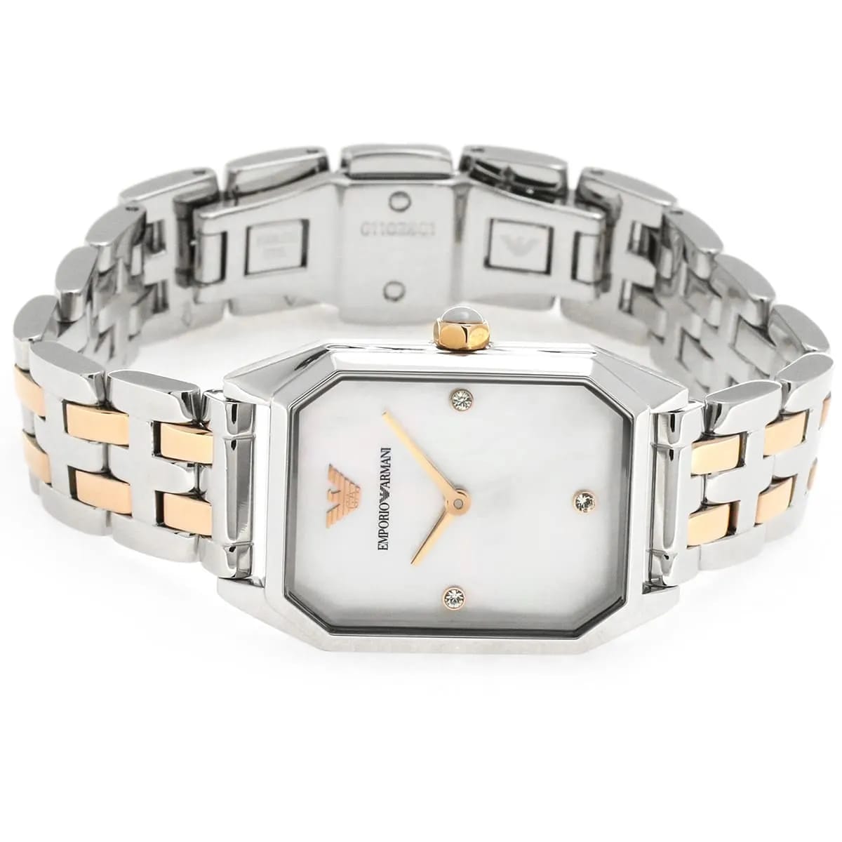 Emporio Armani AR11146 Women’s Mother of Pearl Dial Two-Tone Stainless Steel Gioia Watch - Luxury Hub Store