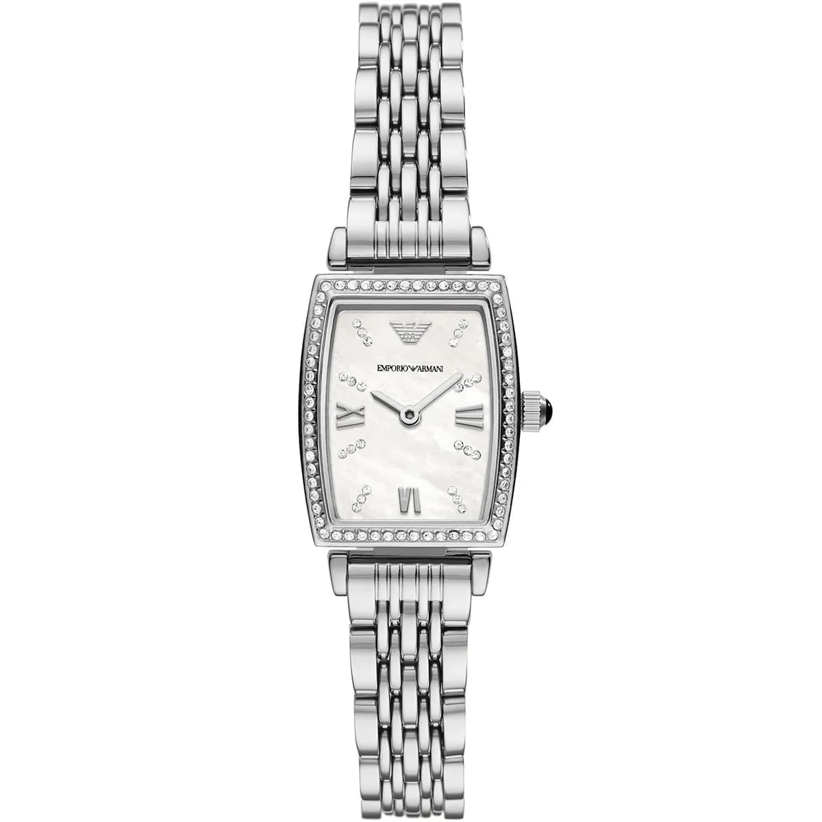 Emporio Armani AR11405 Women’s Mother of Pearl Dial Silver Stainless Steel Gianni T-Bar Watch - Luxury Hub Store