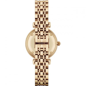 Emporio Armani AR1907 Women’s Mother of Pearl Dial Gold Stainless Steel Gianni T-Bar Watch - Luxury Hub Store