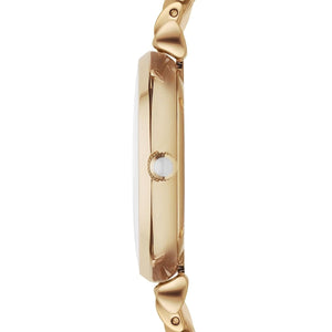 Emporio Armani AR1907 Women’s Mother of Pearl Dial Gold Stainless Steel Gianni T-Bar Watch - Luxury Hub Store