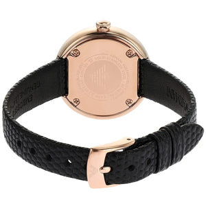 Emporio Armani AR11493 Women’s Black Dial Rose Gold Leather Rosa Watch - Luxury Hub Store
