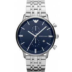 Emporio Armani AR1648 Men’s Blue Dial Stainless Steel Gianni Watch - Luxury Hub Store