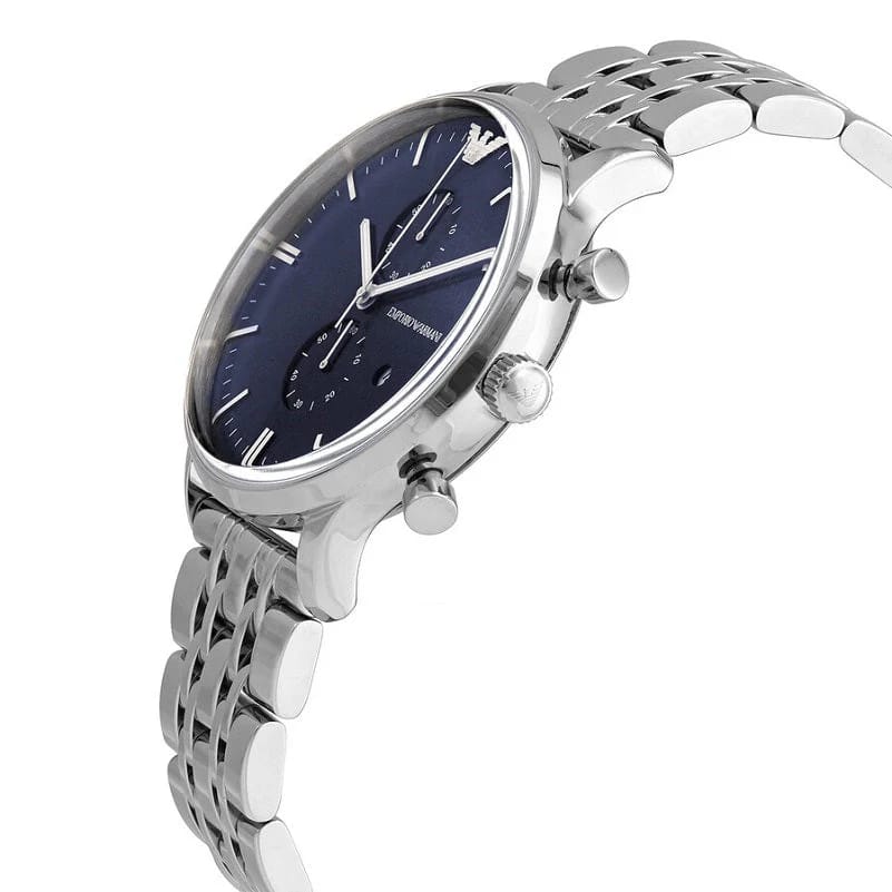 Emporio Armani AR1648 Men’s Blue Dial Stainless Steel Gianni Watch - Luxury Hub Store
