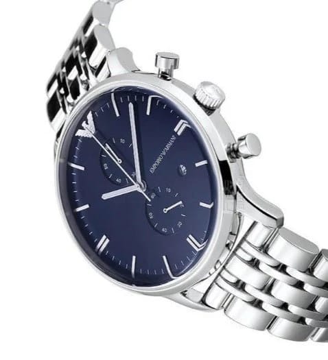 Emporio Armani AR1648 Men’s Blue Dial Stainless Steel Gianni Watch - Luxury Hub Store