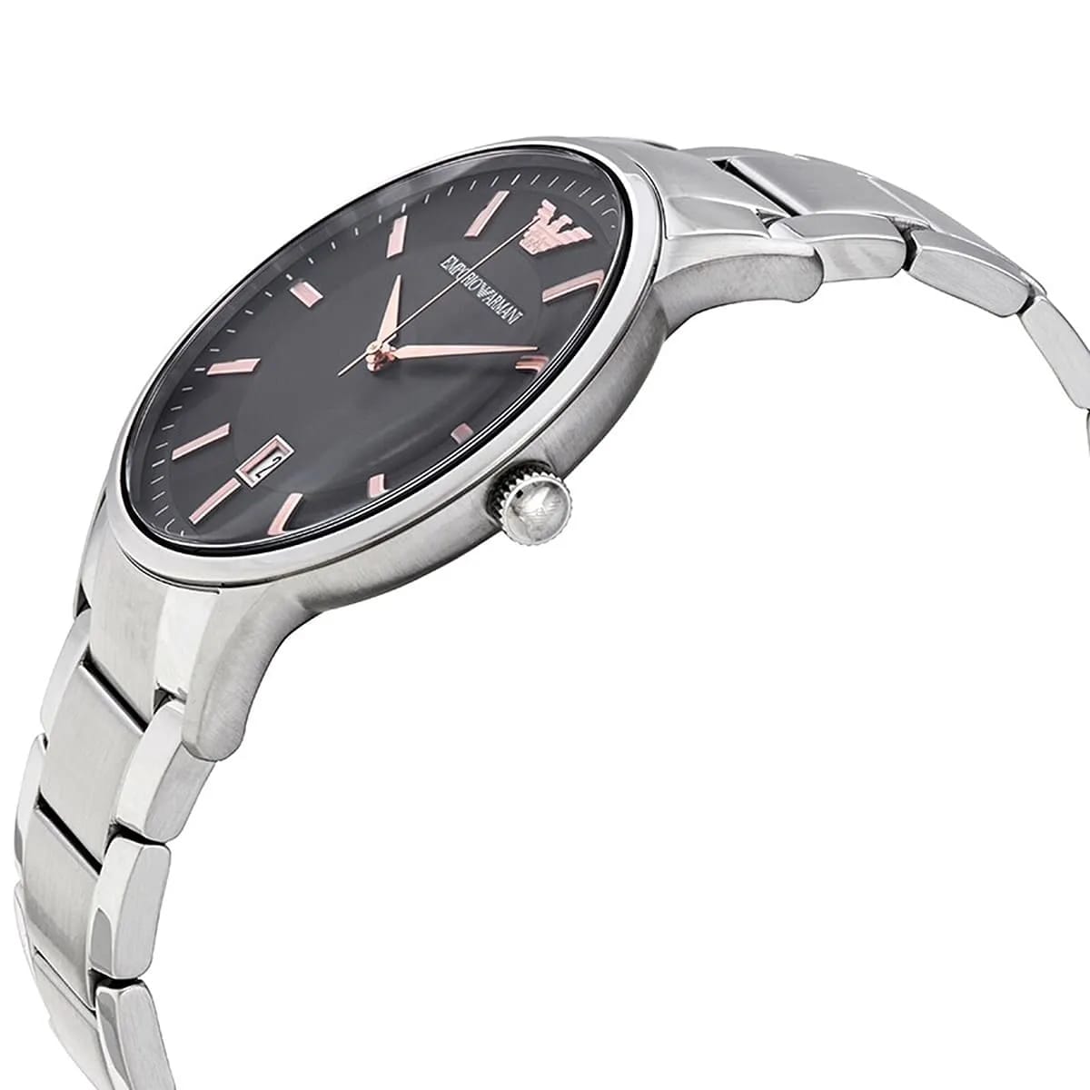 Emporio Armani AR11179 Men’s Black Dial Stainless Steel Renato Watch - Luxury Hub Store