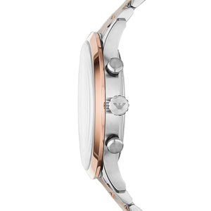 Emporio Armani AR11209 Men’s White Dial Two-Tone Stainless Steel Giovanni Watch - Luxury Hub Store