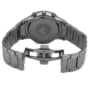 Emporio Armani AR11215 Men’s Blue Dial Gunmetal Stainless Steel Renato Watch - Luxury Hub Store