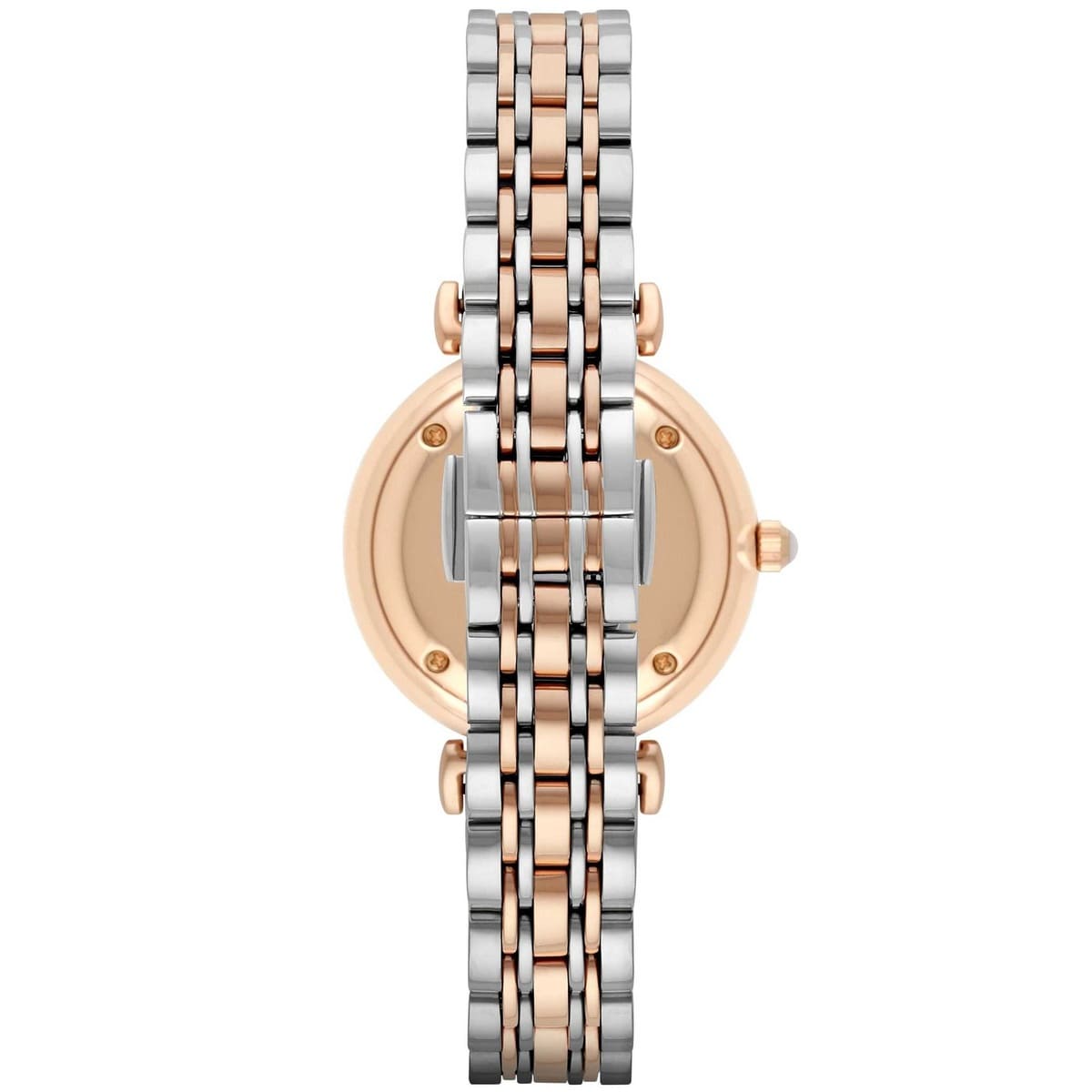 Emporio Armani AR1683 Women’s Mother of Pearl Dial Two-Tone Stainless Steel Gianni T-Bar Watch - Luxury Hub Store