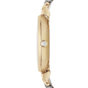 Emporio Armani AR8031 Women’s Crystal Dial Two-Tone Stainless Steel Gianni T-Bar Watch - Luxury Hub Store