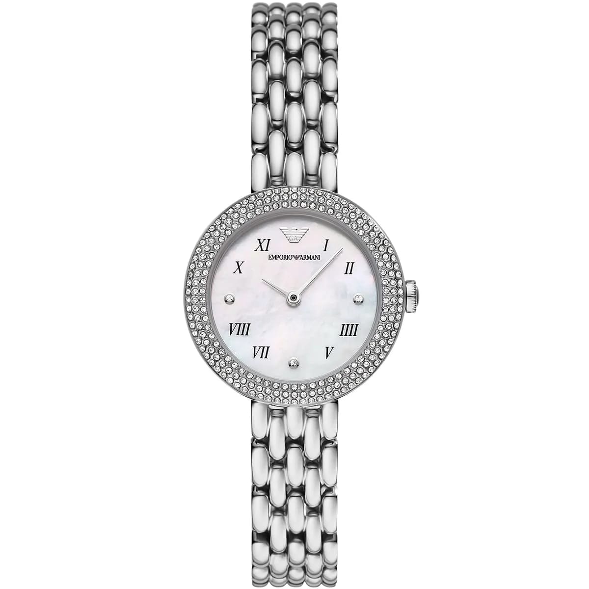 Emporio Armani AR11354 Women’s Mother of Pearl Dial Stainless Steel Rosa Watch - Luxury Hub Store