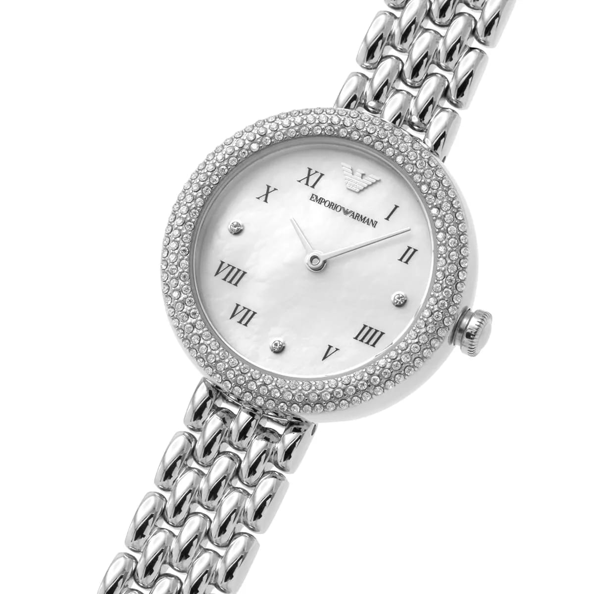 Emporio Armani AR11354 Women’s Mother of Pearl Dial Stainless Steel Rosa Watch - Luxury Hub Store