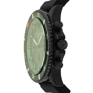 Emporio Armani AR11463 Men’s Green Dial Silicone Strap Diver Chronograph Watch - Luxury Hub Store