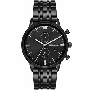 Emporio Armani AR1934 Men’s Black Dial Black Stainless Steel Chronograph Watch - Luxury Hub Store