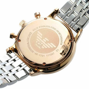 Emporio Armani AR1721 Men’s Grey Dial Two-Tone Stainless Steel Chronograph Watch - Luxury Hub Store