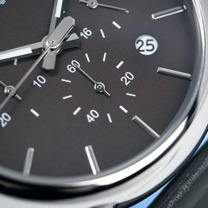 Emporio Armani AR1735 Men’s Grey Dial Grey Leather Chronograph Watch - Luxury Hub Store