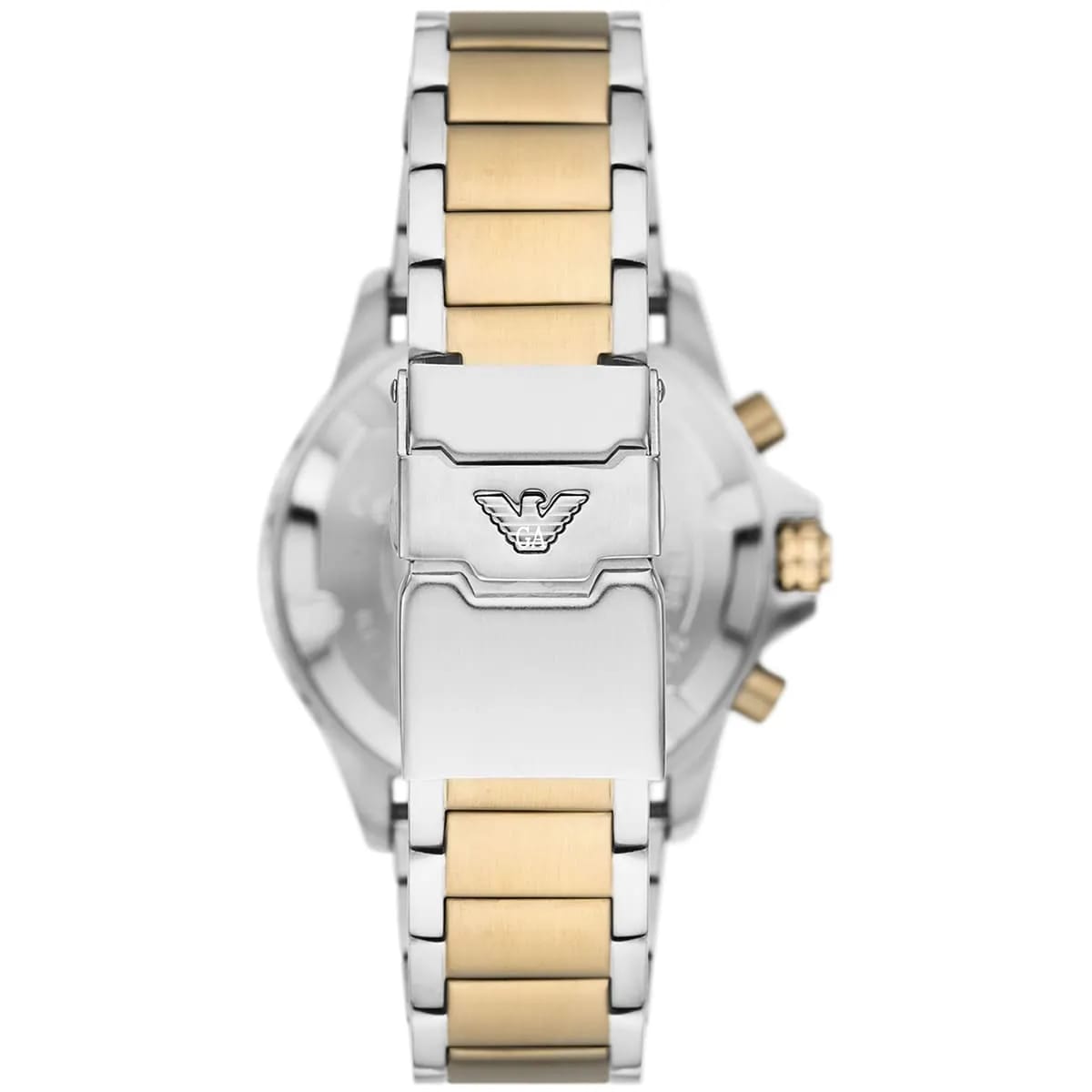 Emporio Armani AR11586 Men’s Green Dial Two-Tone Stainless Steel Diver Chronograph Watch - Luxury Hub Store