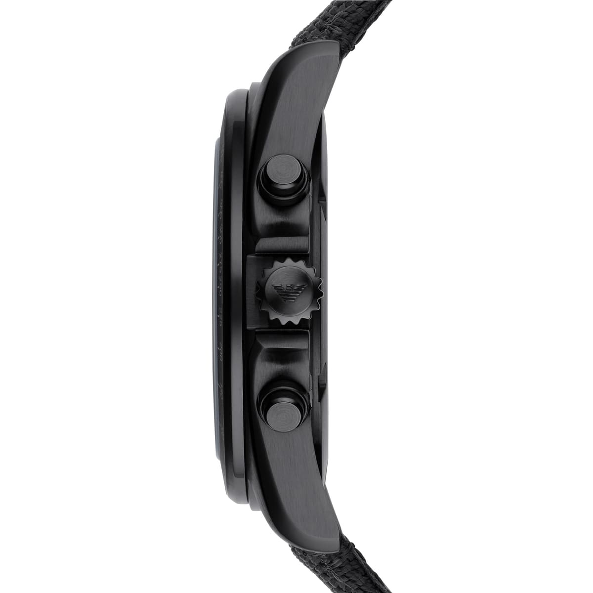 Emporio Armani AR6131 Men’s Black Dial Black Fabric Strap Sigma Chronograph Watch - Luxury Hub Store
