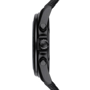 Emporio Armani AR6131 Men’s Black Dial Black Fabric Strap Sigma Chronograph Watch - Luxury Hub Store