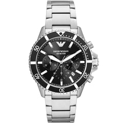 Emporio Armani AR11360 Diver Chronograph Black Dial Silver Stainless Steel Men's Watch