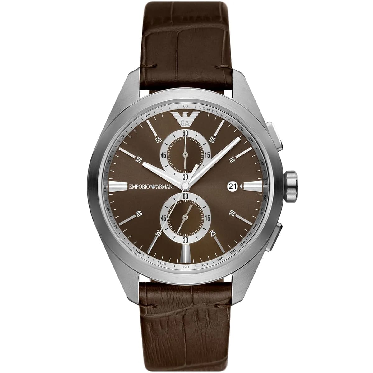 Emporio Armani AR11482 Claudio Men's Watch Brown Dial Brown Leather Strap