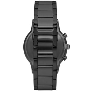 Detailed view of Emporio Armani AR2485 black stainless steel bracelet and clasp