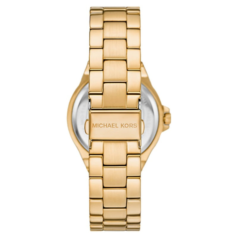 Michael Kors MKO1186 women watch with gold round case and gold stainless steel bracelet