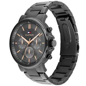 Tommy Hilfiger 1710711 Men’s Multi-Function Watch – Gunmetal Dial & Gunmetal Stainless-Steel Bracelet with Rose-Gold Accents - Luxury Hub Store