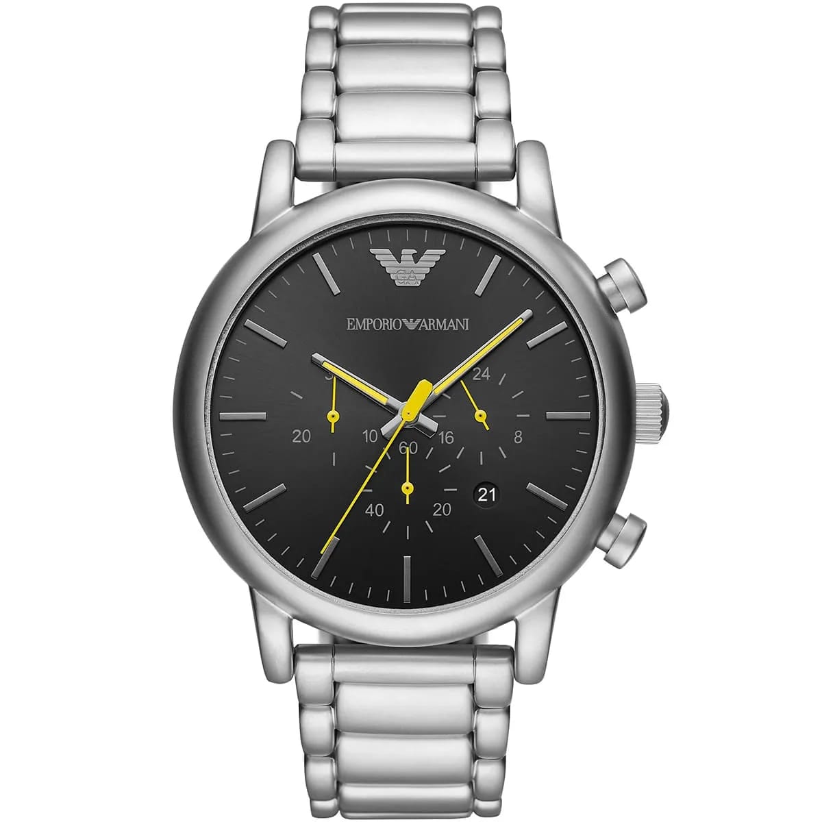 Emporio Armani AR11324 Men’s Black Dial Silver Stainless Steel Chronograph Watch - Luxury Hub Store