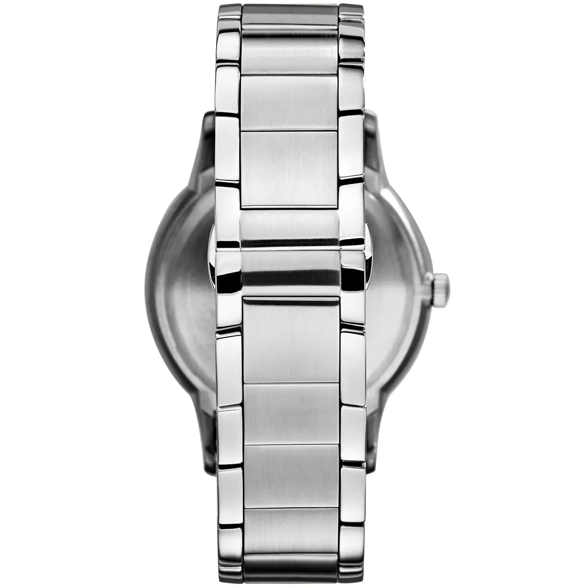 Detailed view of brushed and polished stainless steel bracelet for AR11189 watch