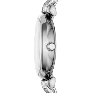 Left side perspective showing the polished silver finish and signature T-Bar lug connection