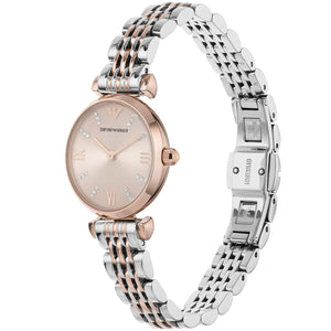 Right side profile view of the slim 8mm case on the Emporio Armani AR11223