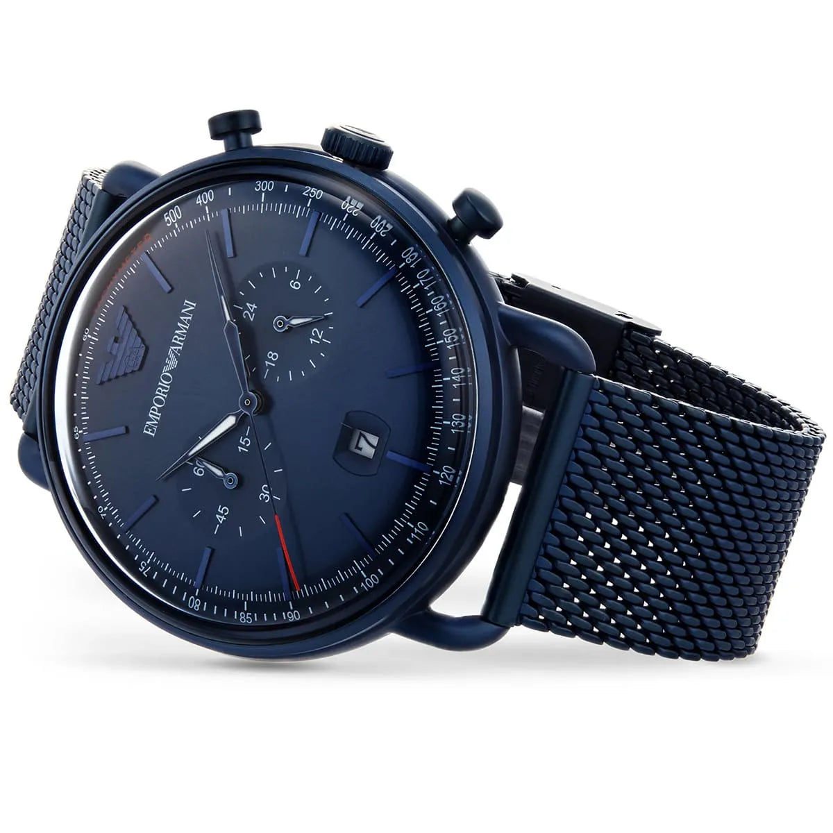 Angled shot of AR11289 showing the deep blue sunray dial glow