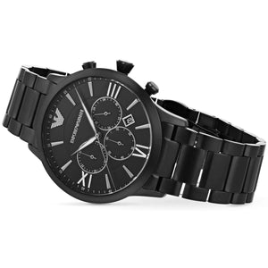 Emporio Armani AR11349 Men’s Black Dial Black Stainless Steel Giovanni Chronograph Watch - Luxury Hub Store