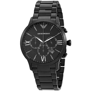 Emporio Armani AR11349 Men’s Black Dial Black Stainless Steel Giovanni Chronograph Watch - Luxury Hub Store