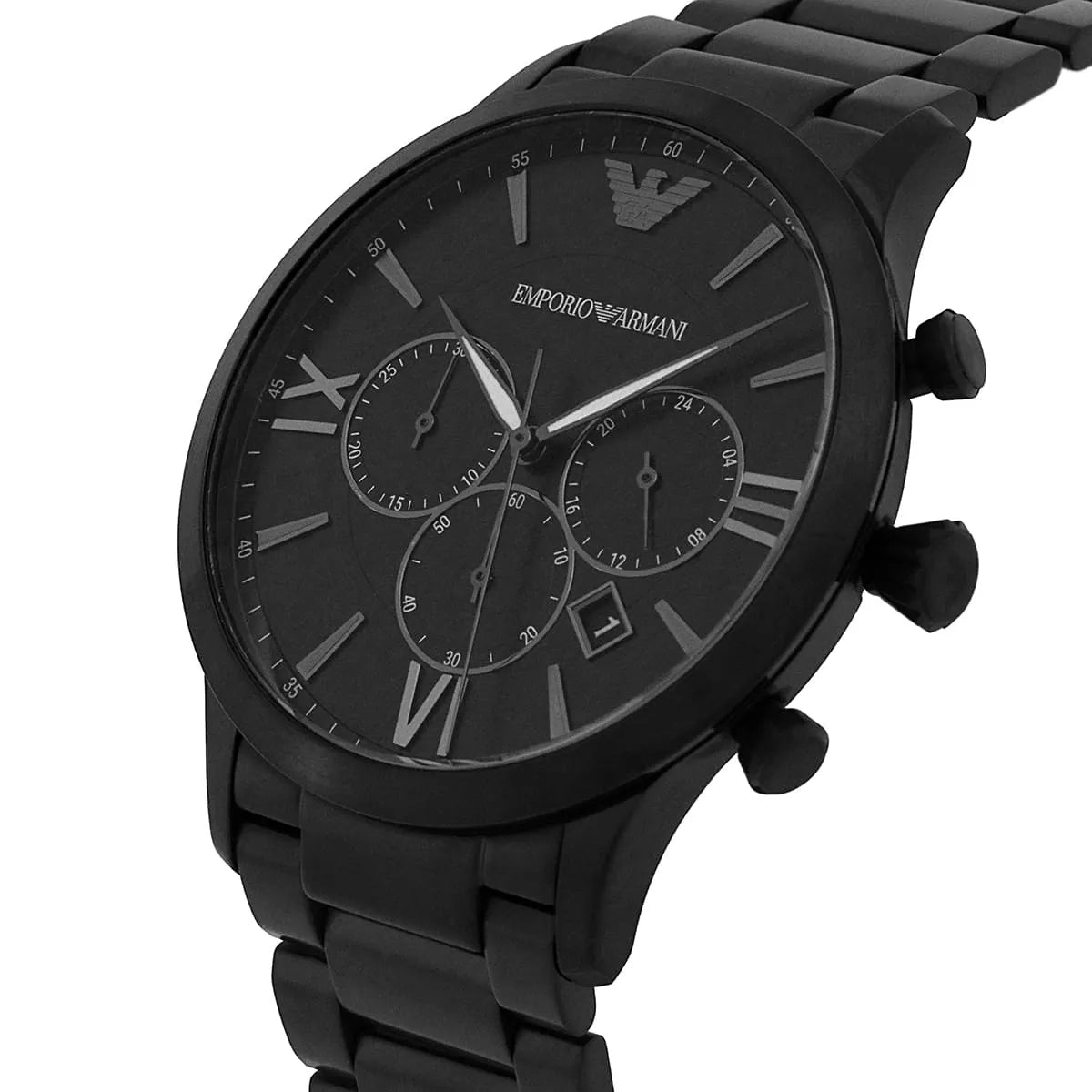 Emporio Armani AR11349 Men’s Black Dial Black Stainless Steel Giovanni Chronograph Watch - Luxury Hub Store