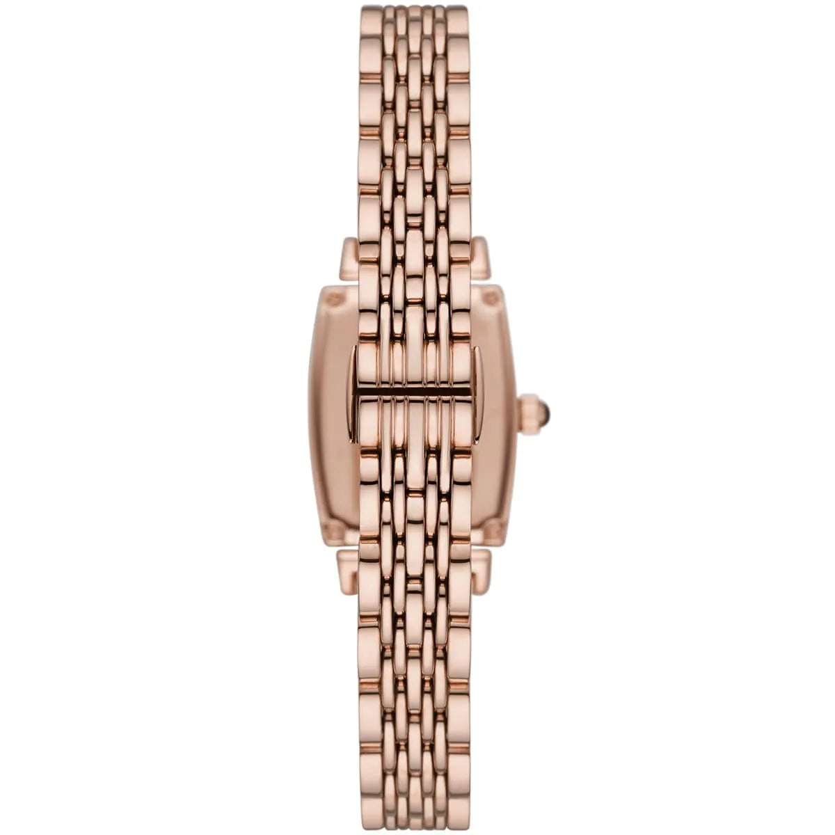 Stainless steel case back view of the Emporio Armani AR11407 showing logo and model details