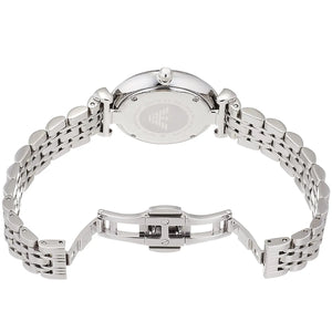 Silver deployment butterfly clasp with Armani logo for AR11445 women's watch