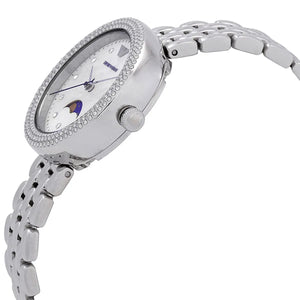 Left side perspective showing the polished silver finish and crystal bezel of the AR11461