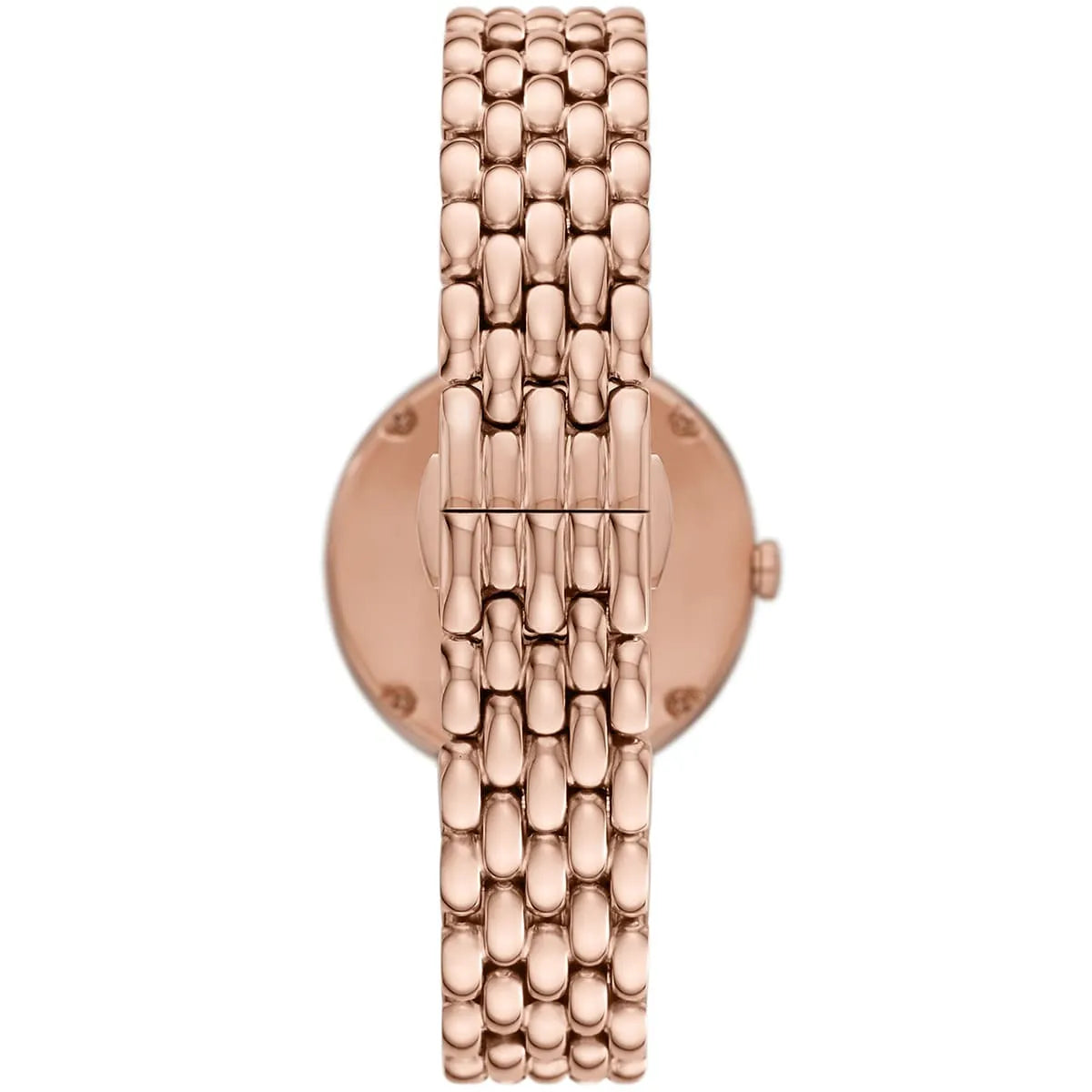 Stainless steel case back view of the Emporio Armani AR11462 showing logo and model details