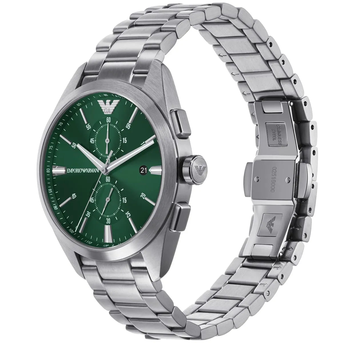 Emporio Armani AR11480 Claudio Men's Watch Green Sunray Dial Silver Stainless Steel