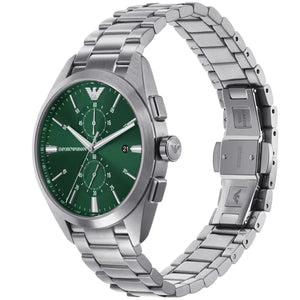 Emporio Armani AR11480 Claudio Men's Watch Green Sunray Dial Silver Stainless Steel