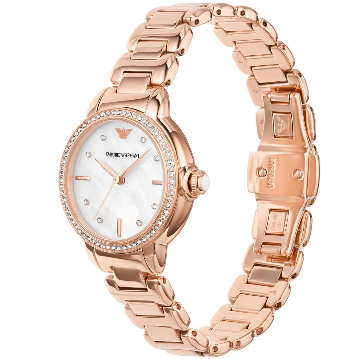 Emporio Armani AR11523 Mia Women's Watch White Mother of Pearl Dial Rose Gold