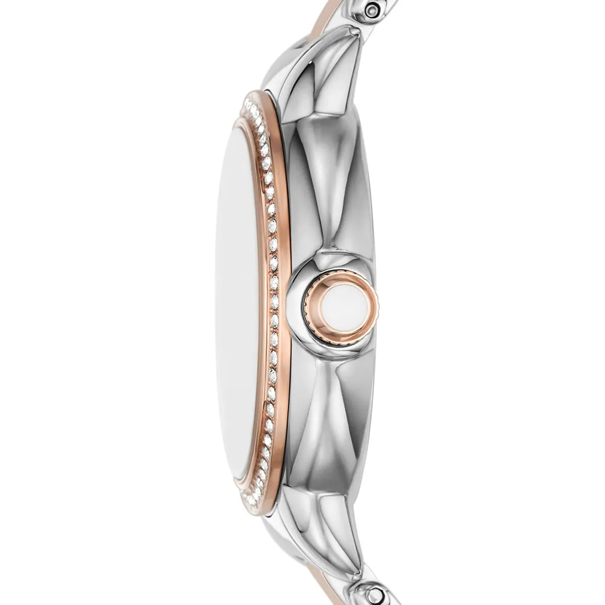 Right side profile view of the slim 8mm case on the Emporio Armani AR11567