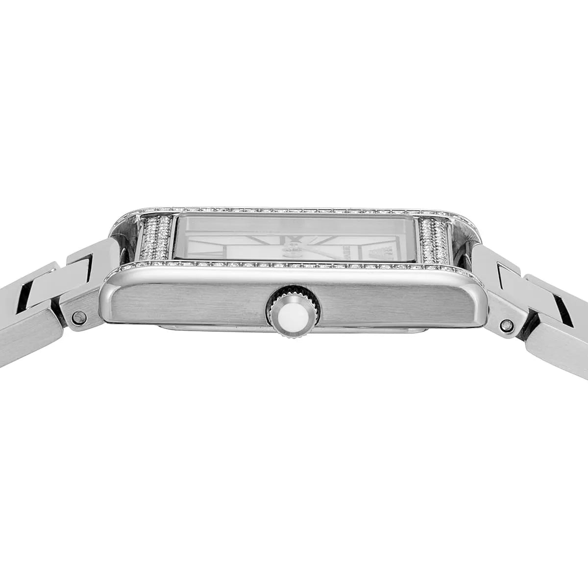 Side view of Emporio Armani AR11625 showing slim rectangular case and crown