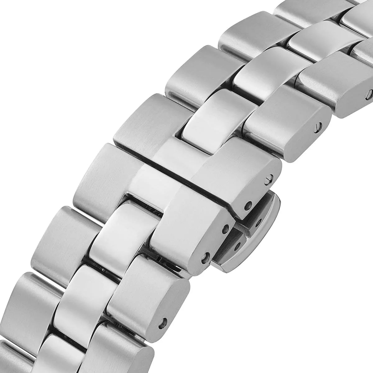 Photo of the silver stainless steel butterfly clasp on the Emporio Armani Dario AR11691
