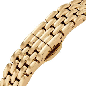Close up photo of the gold-tone stainless steel jewelry link bracelet on the Emporio Armani AR11707