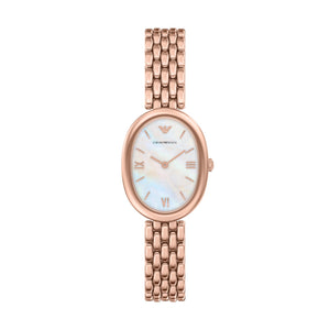 Emporio Armani Sinfonia AR11775 Women's Watch – White Mother of Pearl Dial & Rose Gold Stainless Steel Strap
